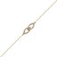 Pulsera de oro amarillo 18K en forma junto infinito con circonitas